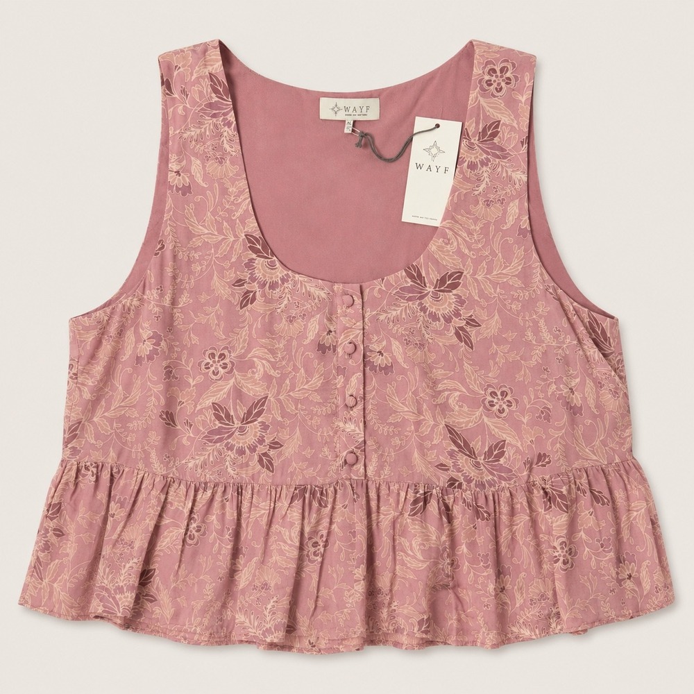 Anthropologie Wayf Romantic Floral Peplum Blouse (XL) NWT Cottagecore Feminine - Picture 1 of 14